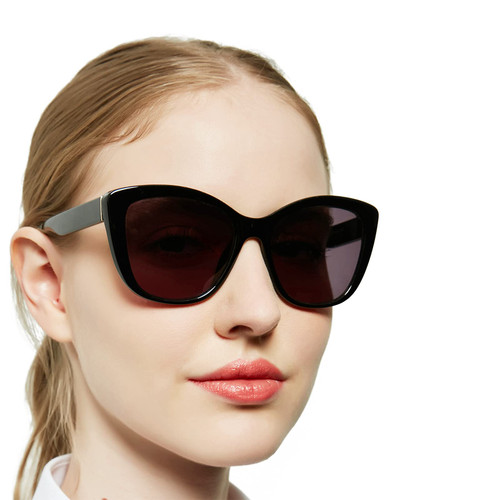 MARE AZZURO Cat Eye Reading Sunglasses Women Oversized Square Sunglasses Readers 0 1.0 1.25 1.5 1.75 2.0 2.25 2.5 2.75 3.0 3.5 (Black, 0.00)