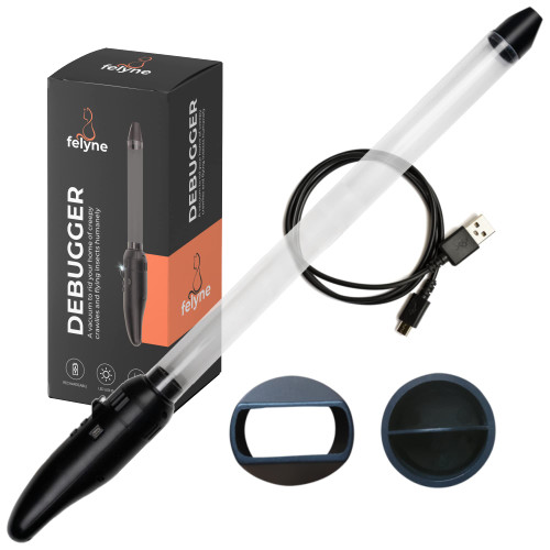 Felyne Rechargeable Spider Catcher Vacuum, Long Handle, Strong Suction, LED Light, Bug Trap for Spiders Insects Wasps Bees Mosquitos Moths