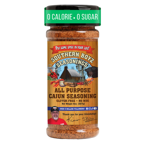 Southern Boyz Seasoning All-Purpose Cajun Seasoning – Gluten-Free, No MSG, 8 oz Shaker – Versatile Rub & Spice Blend for Meats, Seafood, Vegetables, Soups, and Cajun Classics