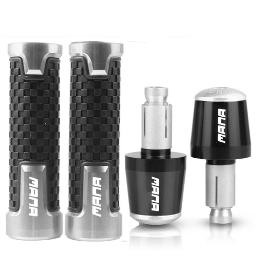 Dartsz for Aprilia MANA 850 2007 2008 2009 2010 2011 2012 2013 7/8'' 22mm Motorcycle Hand Grips Handle Bar Anti-Skid Handlebar Hand Grip Ends Plug Grips (Color : Silver)