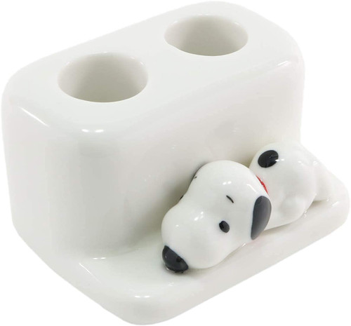 Marimo Craft Snoopy Toothbrush Stand with Figure, White, Double SPY-484