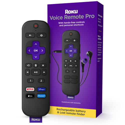 Roku Voice Remote Pro | Rechargeable with Hands-free Voice Controls, Headphone Mode & Lost Device Locator - Compatible with RokuTV, Players & Audio Devices Roku Voice Remote Pro | Rechargeable with Hands-free Voice Controls, Headphone Mode & Lost Device Locator - Compatible with RokuTV, Players & Audio Devices