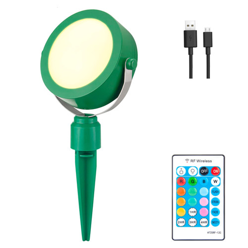 BIGMONAT Cordless Landscape Light Rechargeable, Color Changing Planter Spotlight Indoor Outdoor, RGB Garden Lighting with Remote, Waterproof Halloween Christmas Light for Potted Tree Patio Yard Decor