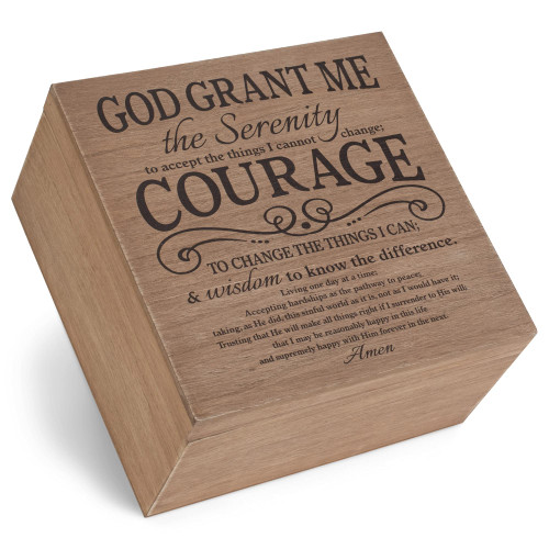Dicksons Serenity Prayer Courage Brown 8 x 8 MDF Wood Decorative Keepsake Photo Box