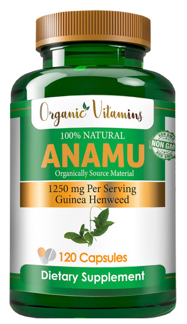 Organic Vitamins Anamu 1250mg 100% Organically Grown 120 Capsules Petiveria Allicea