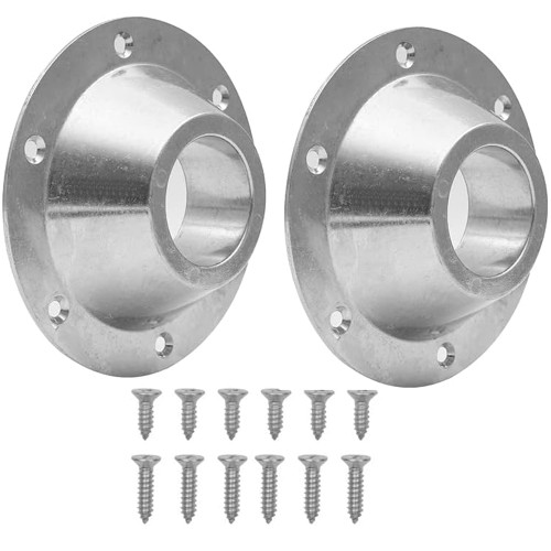 TonGass (2-Pack, Sliver) Aluminum RV Table and Floor Mounting Base (Standard Size) with 12 Mounting Screws for Camper Trailer, RV Camper Metal Pedestal Table Base