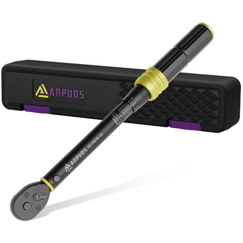 ANPUDS 1/4 Inch Click Torque Wrench, 20-240 in.lb/2.3-27.1 Nm, Lightweight Small Bike Tool, 72-Tooth Dual Direction - MTB Road Bicycle Maintenance Inch Pound Torque Wrench