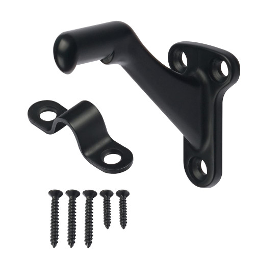 Cosnys 3 Pack Matte Black handrail Bracket,Handrail Stair Brackets 3" Heavy Duty Support Hardware Stairways, Home or Office Staircase Hand Rail Bracket with Screws,Easy Installation Railing Bracket