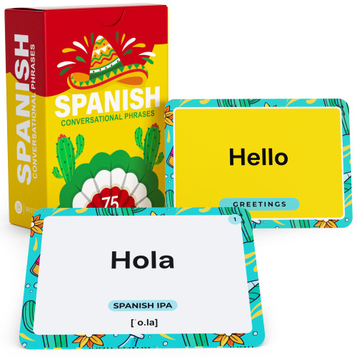 Spanish Conversational Phrases Flash Cards – 75 Everyday Sayings with IPA & Audio – Language Learning Tool for Beginners, Students & Travelers – Briston Spanish Edition