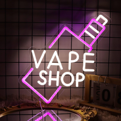 Vinray Smoke Shop Neon Sign for Business Advertising or Vape Shop Display.Atmosphere Neon Lights for Pub,Smoking Lounge.5V USB Powered.