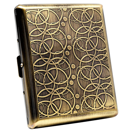Goshentech Retro Metal case,Plated Bronze,20 Capacity,for Men and Women (Bronze,100mm King Size)