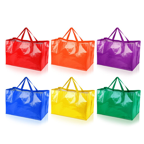 Shappy 6 Pieces Extra Large Reusable Shopping Grocery Bags with Handles Colorful Woven Plastic Waterproof Tote Bags, 21.7 x 14.2 x 13.8 Inch(Bright Color) Shappy 6 Pieces Extra Large Reusable Shopping Grocery Bags with Handles Colorful Woven Plastic Waterproof Tote Bags, 21.7 x 14.2 x 13.8 Inch(Bright Color)
