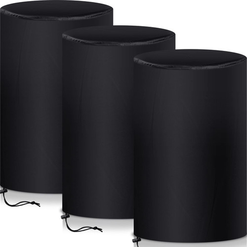 55 Gallon Drum Cover, 210D Oxford Cloth Water Storage Barrel Cover, 25 x 37 Inch Outdoor Waterproof Rain Snow Bucket lid with Drawstring, UV Protection, Anti Dust(1 Pcs)