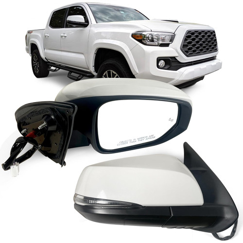 Lqito Right Passenger side Mirror Fits 2016-2022 Toyota Tacoma With Power Glass, Heated, Turn Signal, Blind Spot Detection and Manual Folding Match to White Paint Replace TO1320350 (8 Pins) Lqito Right Passenger side Mirror Fits 2016-2022 Toyota Tacoma With Power Glass, Heated, Turn Signal, Blind Spot Detection and Manual Folding Match to White Paint Replace TO1320350 (8 Pins)