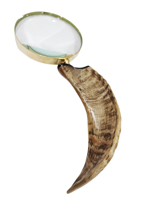 Nautical Solid Brass Handcraft Magnifying Glass with Buffalo Horn Handle Magnifying Glasses for Reading, Close Work, Hobbies, Inspection, Science and Crafts Vintage Style