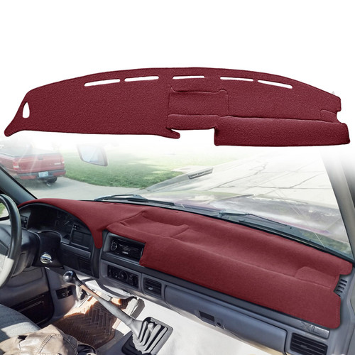 Yiz Dash Cover Mat Fit for Ford F150 F250 F350 Bronco 1992 1993 1994 1995 1996 1997 Dashboard Cover Carpet Pad Cap Protector (92-97 Maroon) J20