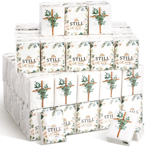 Seajan 120 Pack Christian Pocket Tissues Gifts Bulk 4 Ply Bible Verse Travel Packs Tissue Small Size Individual Pocket Packs Religious Party Favors for Church Wedding Home Travel(Fresh Style)