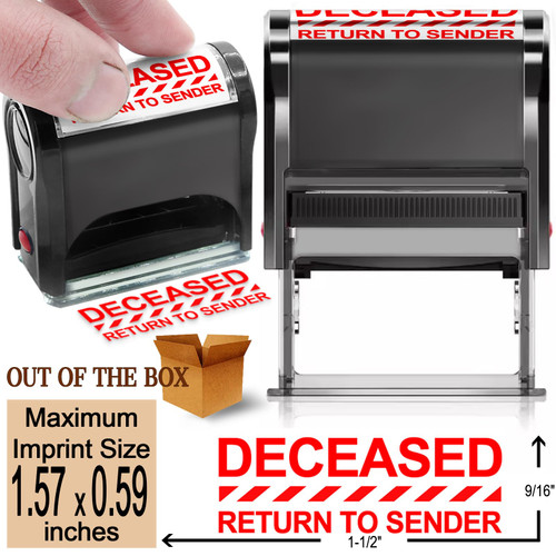 Bertiveny Return to Sender Stamps Office Stamps Self Inking for Business Supplies Custom Personalized Business Deceased Return to Sender Stamps for Office Supplies Red(Deceased Return to Sender)