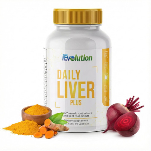 iEvolution - Daily Liver Plus Liver | 60 Capsules Liver Cleanse Detox & Support Supplement with Milk Thistle, Dandelion, Turmeric, Artichoke for Enhanced Liver Health & Repair - Ideal for Daily Use