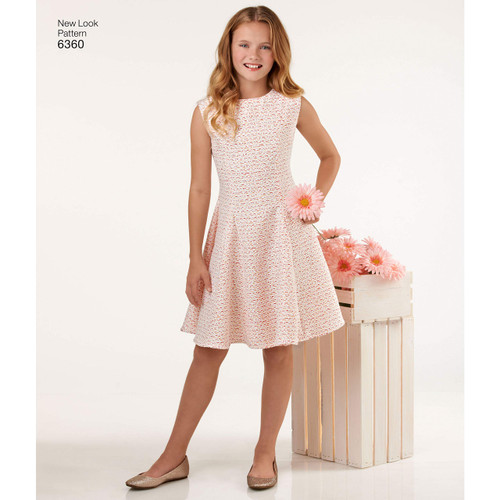 New Look Patterns UN6360A Girls' Sized for Tweens Dress, A (8-10-12-14-16)