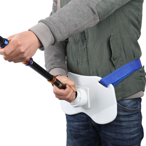 PELLOR 360°Adjustable Padded Fishing Fighting Belt Offshore Tackle Boat Fishing Rod Holder, White