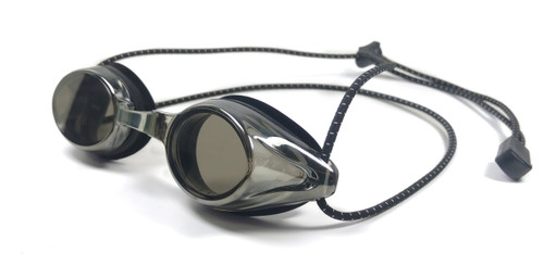 Resurge Sports Anti Fog Racing Swimming Goggles with Quick Adjust Bungee Strap (Black Mirror)