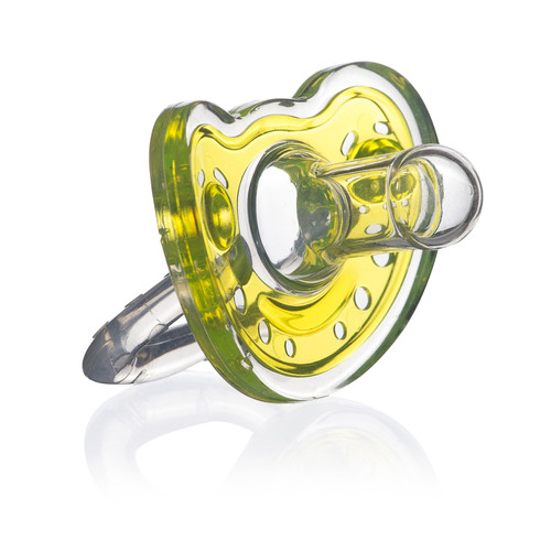 Joovy Silinoogie Baby Pacifier Featuring Super-Soft, Dishwasher-Safe Silicone, Durable One-Piece Design for Easy Cleaning, and Safe PPSU Color Insert - (Lime)