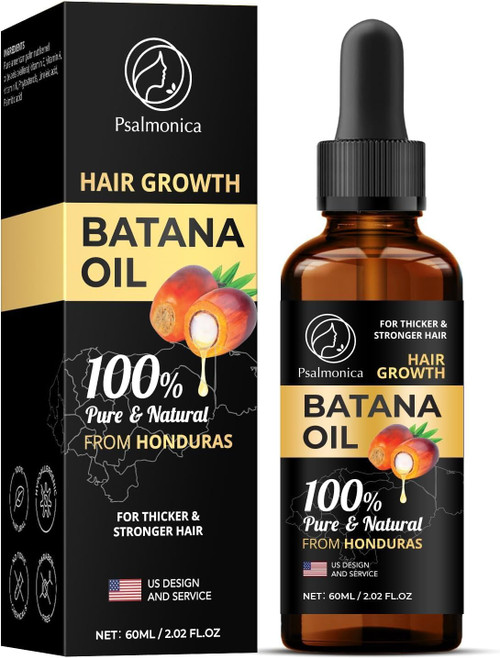 100% Pure Batana Oil Hair Growth Serum: Natural Serum for Thicker Stronger Hair - Effective Hair Growth Oil for Women & Men - Nourishing Scalp Treatment for Damaged Hair (2.02 Fl Oz (Pack of 1))