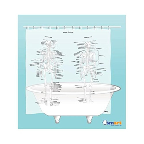 SMART by Simple Memory Art Human Skeleton Shower Curtain - EVA Vinyl, 71" x 71"