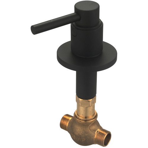 Central Brass 80607-M1/2-M1-MB Tile Stop Rough-In Valve Combo 1/2" CXC Direct Sweat Inlets / 1/2" Taper NPT Pipe in Matte Black
