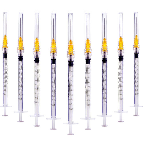 20 Pack 1ml with 25 Gauge 1 Inch Luer Lock Tool, Individually Wrapped(20 Pack)