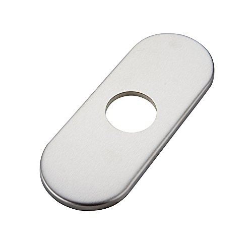 BWE 6 Inch Bathroom Vanity Sink Faucet 4" Hole Cover Deck Plate Escutcheon Brushed Nickel