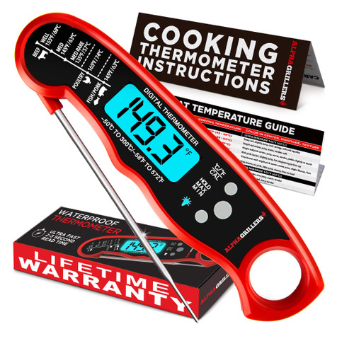 Alpha Grillers Meat Thermometer Digital – Instant Read Food Thermometer for Cooking & Grilling – Professional Kitchen Gift for Men, Dad & Mom