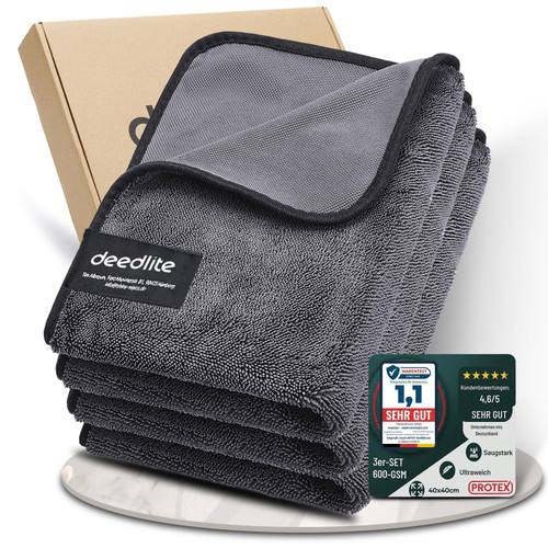 Deedlite Bath Wipes Shower Cleaning Cloths, Premium Car Drying Towel | Ultra Absorbent Twisted-Loop Design| Microfiber Towel for Car, Shower Cabin, Household