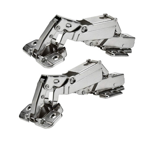 TamBee 175 Degree Frameless Cabinet Doors Hinges, Concealed Hydraulic Adjustable Mounting, Soft Closing Nickel-Plated Steel Buffer Dampers, 1 Pair/2Pcs (Full Overlay)