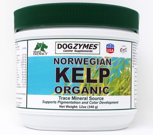 Dogzymes Organic Norwegian Kelp for Pets, a Valuable Nutrition Source Rich in Iodine to Support Gland Function, Especially The Thyroid (12 Ounce)