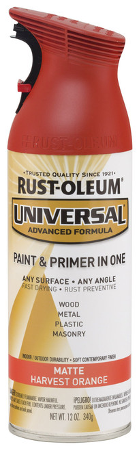 Rust-Oleum 282814 Universal All Surface Spray Paint, 12 oz, Matte Harvest Orange Rust-Oleum 282814 Universal All Surface Spray Paint, 12 oz, Matte Harvest Orange