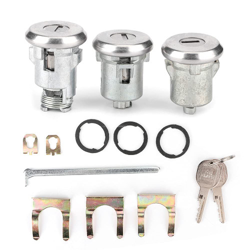 Subaru Key And Lock Kit,3 Piece Door And Trunk Key Set,Cutlass Lock Set Door Trunk Key Kit 654394765282 Replacement Fits for