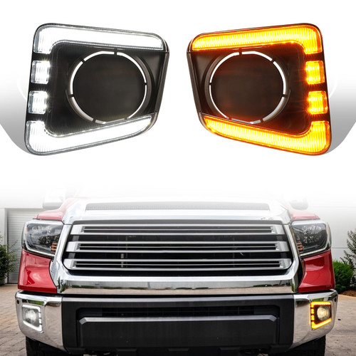 SDTSSYVE Led Fog Lights Drl Fit for 2014-2021 toyota Tundra Daytime Running Lights Turn Signal Fog Lights lamps assembly
