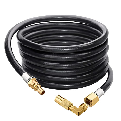 Eazy2hD 12FT RV Propane Hose with Blackstone Elbow Adapter, Low Pressure LP Quick Connect Hose for RV Grill Blackstone 17"/22" Griddle