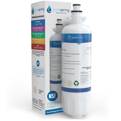 PureSpring Certified Replacement Refrigerator Water Filter for LG ADQ36006101, LT700P, ADQ36006102, LFDS22520S, LFXS24623S, LFXS30766S, LFXS29766S, Kenmore 46-9690, 469690 NSF 42 Certified (1 Pack)