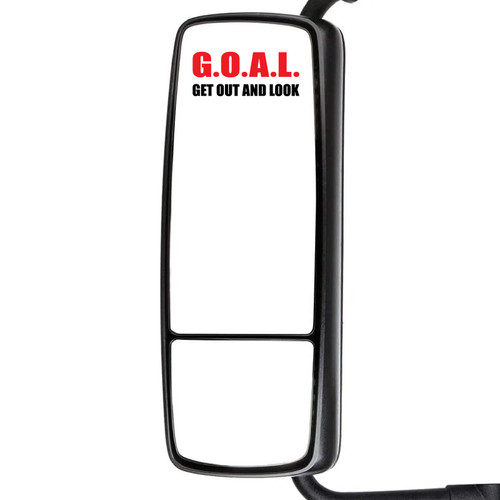 Goal 4" x 2" Mirror Stickers for Semi Trucks, Cars, and Automotive Vehicles - Get Out and Look Labels for Diesel Vehicles (20)