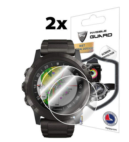 IPG for GARMIN D2 Delta PX Smartwatch Hydrogel Screen Protector (2 Units) Invisible HD Clear Film Anti Scratch Guard-Smooth/Self-Healing/Bubble Free for DeltaPX