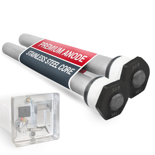 RV Water Heater Anode Rod 2-Pack, 2 Years Warranty - 9.25" x 3/4" NPT Premium Magnesium Rv hot water heater anode rod, Suburban RV Water Heater Parts, Long-Lasting Protection