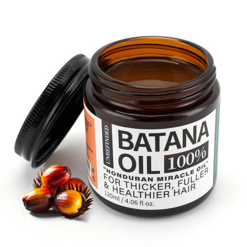 Batana Oil for Hair Growth Dr. Sebi 100% Natural, Unrefined and Organic Batana Oil from Honduras, for Frizz, Split Ends, Texture & Shine, 4.06 Ounce Jar