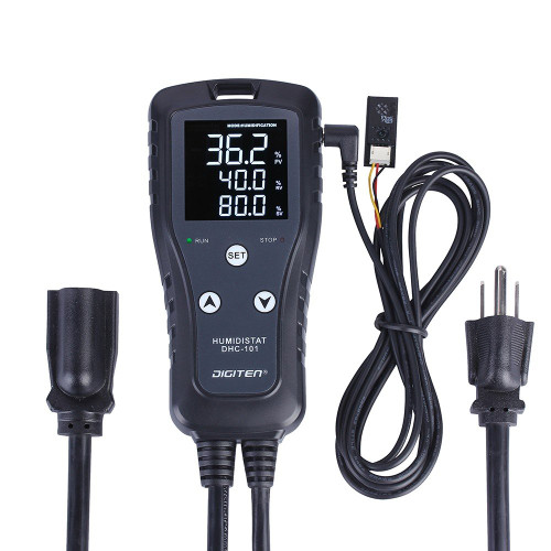 DIGITEN Humidity Controller DHC101 Digital Humidistat Pre Wired Outlet Reptile Humidity Controller for Grow Tent Mushroom Greenhouse Homebrew Fermentation Humidifier Dehumidifier