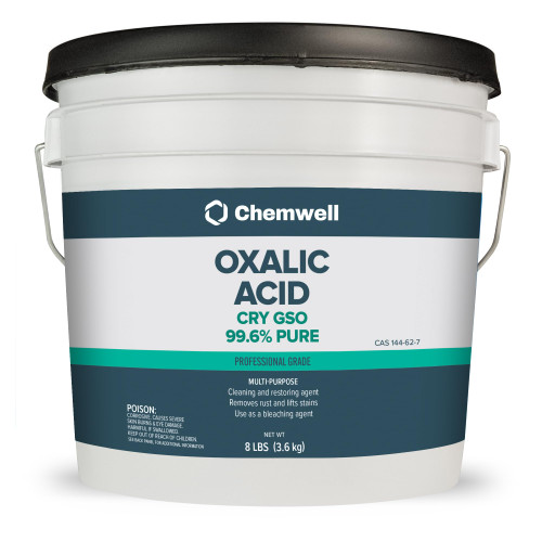 Chemwell Oxalic Acid (8 lbs) - 99.6% Pure Industrial Grade Rust Remover & Wood Bleach | Powerful Cleaner for Metal, Stone, and Concrete | Resealable Packaging