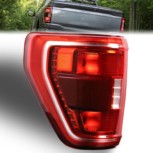 Nakuuly Tail Light with Blind Spot Compatible With 2021 2022 2023 Ford F150 Left Driver Side Taillight Rear Brake Lamp Halogen Type Without Bulb # ‎ML3Z13405C (Module NOT Included)