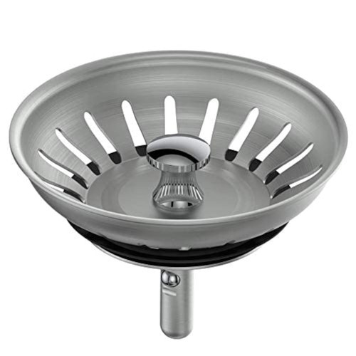KANARY Stainless Steel Kitchen Sink Strainer Basket-Replacement for Standard Drains(3-1/2 Inch)-Ball-Lock Rubber Stopper (Single, Stainless Steel) KANARY Stainless Steel Kitchen Sink Strainer Basket-Replacement for Standard Drains(3-1/2 Inch)-Ball-Lock Rubber Stopper (Single, Stainless Steel)