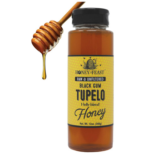Honey Feast Tupelo Honey - Authentic Florida Honey from Black Gum Tupelo & Holly Blend, Pure Raw Honey, 12oz - American Honey from Central Florida Apiary Honey Feast Tupelo Honey - Authentic Florida Honey from Black Gum Tupelo & Holly Blend, Pure Raw Honey, 12oz - American Honey from Central Florida Apiary